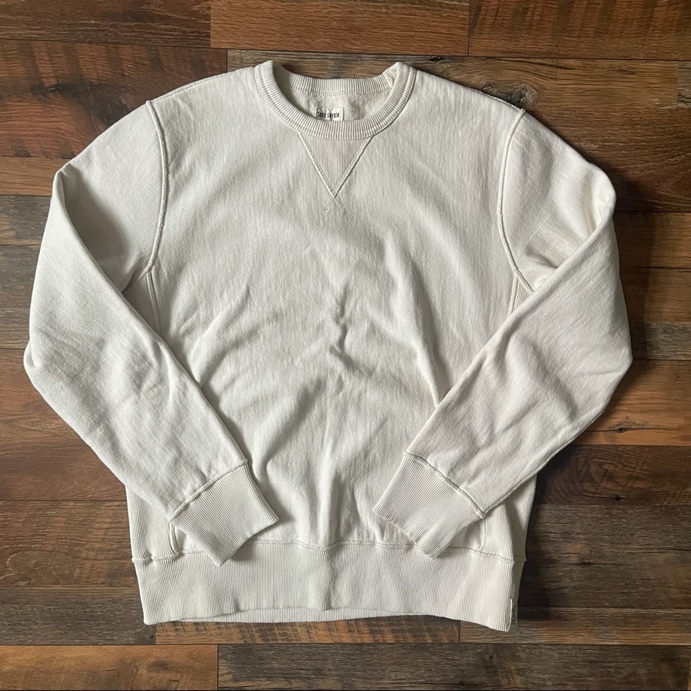 Garment Dyed Crew Sweatshirt in Alabaster